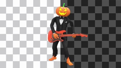 Jack O Lantern Playing Guitar Looped