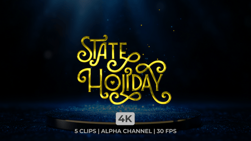 State Holiday Text Animation