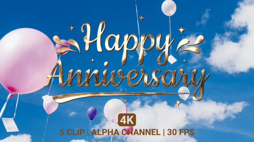 Happy Anniversary Text Animation