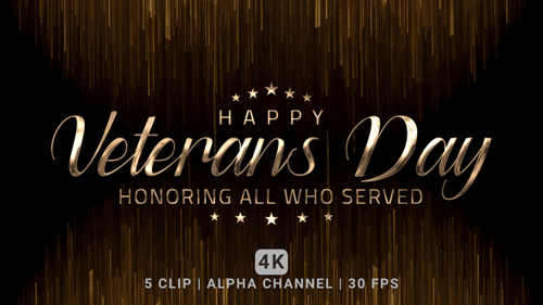 Happy Veterans Day Text Animation