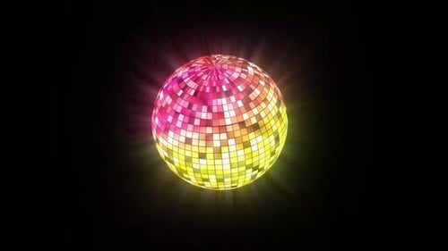 Disco-Kugel drehen und Farbe wechseln 4k