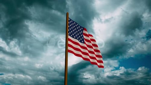 Realistic Animated Flag of America. 3D USA Flag Animation. United States American Flag High Quality
