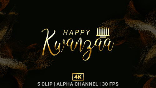 Happy Kwanzaa Day Text Animation