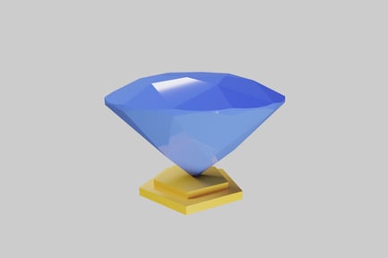 Blue gem golden trophy