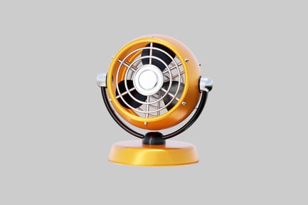 Preview: Retro Style Oscillating Fan in Gold