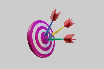 Preview: Bullseye target with three darts