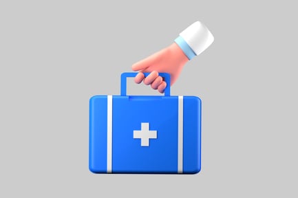 Preview: Blue First Aid Kit with Hand