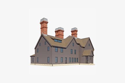 Preview: Two-story house with shutters and gazebo