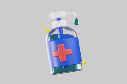 Preview: Cartoon hand sanitizer bottle with drop