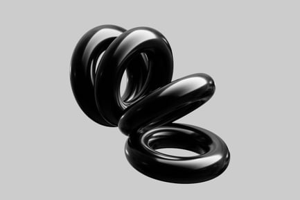 Preview: Coiled glossy black element
