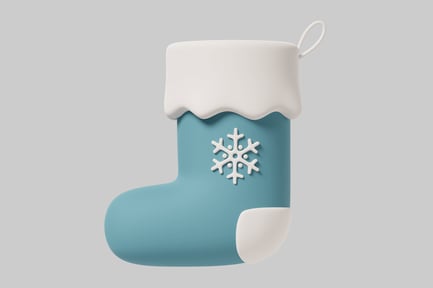 Preview: Christmas stocking with snowflake design.
