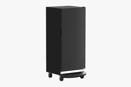Preview: Modern Black Refrigerator with Rolling Base