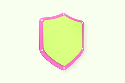 Visualização: Ilustração 3D colorida de escudo