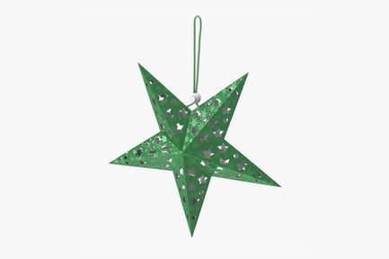 Preview: Green Perforated Holiday Star Ornament