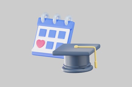 Preview: Graduation cap with calendar