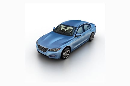 Visualização: City Sedan - Carro familiar azul