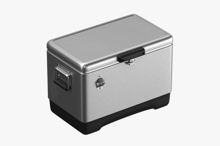 Brushed Metal Portable Ice Chest with Bottle Opener