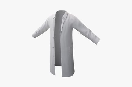 Preview: White lab coat with pockets and button closure