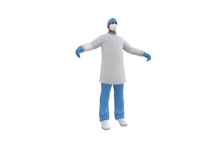 Aperçu: Blouse de chirurgie figurative et tenue à gants