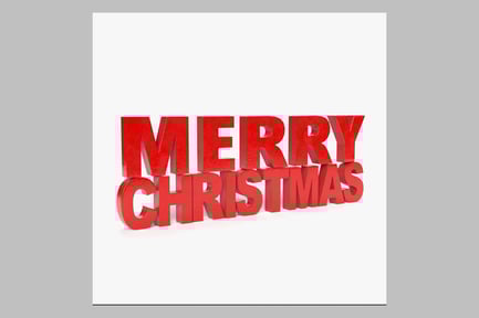 Preview: Festive Red Merry Christmas Text Decoration