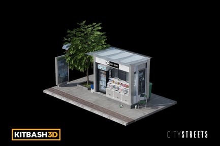 Preview: Kitbash: City Streets - Sidewalk Kiosk