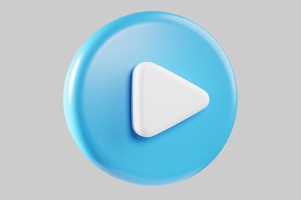 Preview: Simple play button light blue