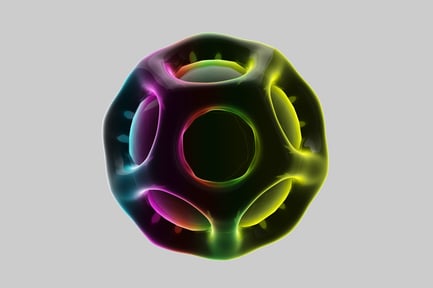 Preview: Translucent rainbow cellular sphere