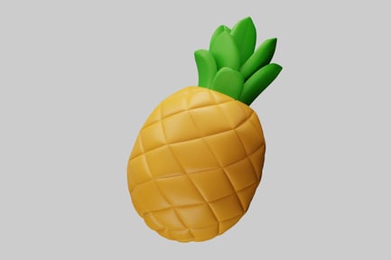 Preview: Pineapple with diamond pattern and loop attachment