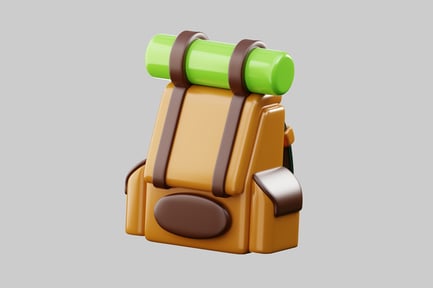 Vorschau: Campingrucksack mit Schlafsack