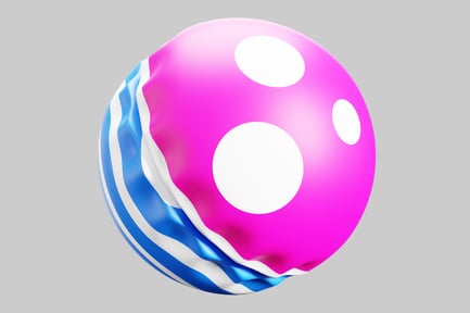 Preview: Abstract object with pink hue and three white circles