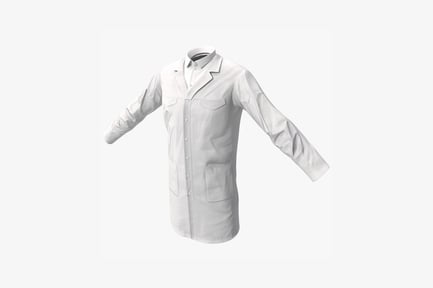 Preview: Mannequin with extended sleeves in white lab coat