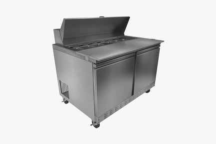 Mobile stainless steel kitchen cabinet with storage tray