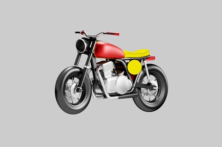 Vista previa: Motocicleta retro de dibujos animados