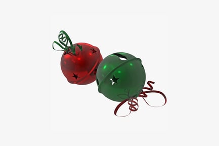 Preview: Two shiny metallic christmas ornaments with decorative elements