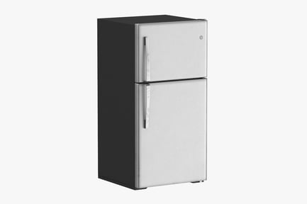 Stainless Steel Two-Door Refrigerator, Clean/Dirty Texture