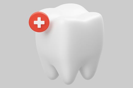 Preview: Tooth with red circle and white plus sign