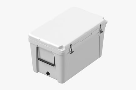 Preview: Large White Ice Chest with Side Handles and Latches