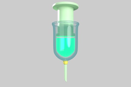 Preview: Cylindrical container with green liquid and tube