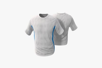 Visualização: Camisetas listradas masculinas de manga curta com tecido texturizado