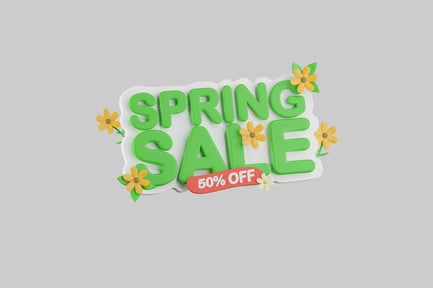 Aperçu: Publicité pour les soldes de printemps avec des fleurs