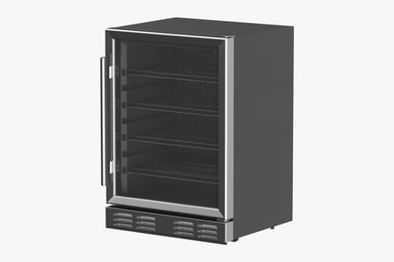 Preview: Stainless Steel Beverage Cooler with Glass Door, Clean & Dirty