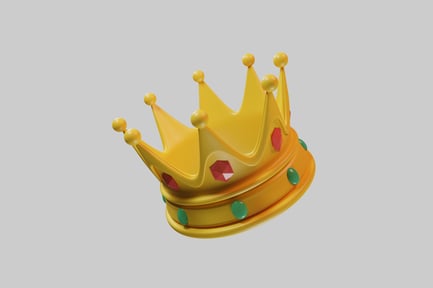 Preview: Cartoon gold crown with jewels