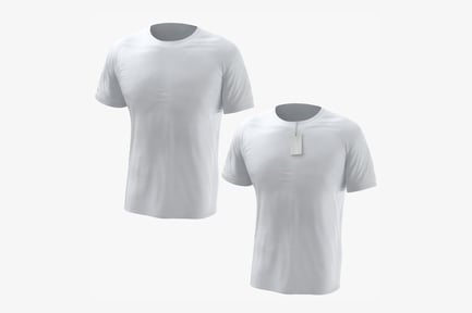 Visualização: Camiseta branca lisa com gola redonda