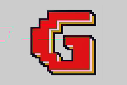 Preview: Pixelated "g" letter illustration