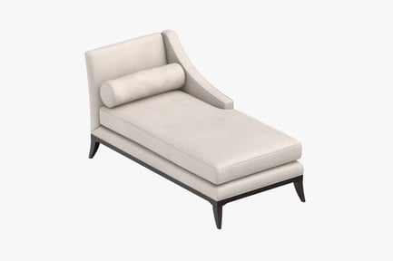 Preview: Upholstered Chaise Lounge with Bolster Pillow