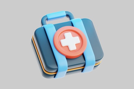 Aperçu: Trousse de premiers secours avec symbole en forme de croix et poignée