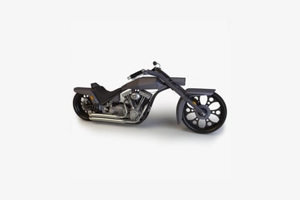 Vista previa: Vista del perfil lateral de la motocicleta