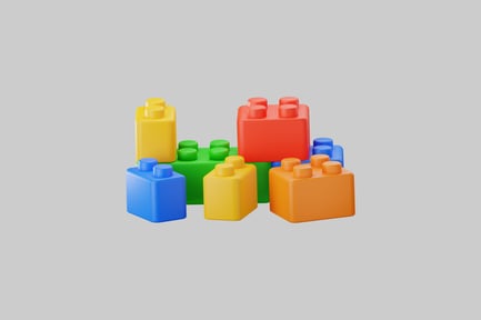 Preview: Colorful toy construction blocks group