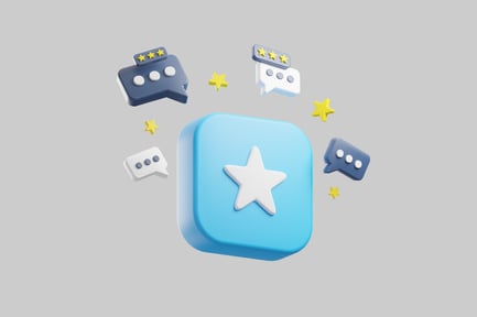 Preview: Rating star with speech bubbles