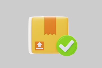 Preview: Delivered parcel with check mark